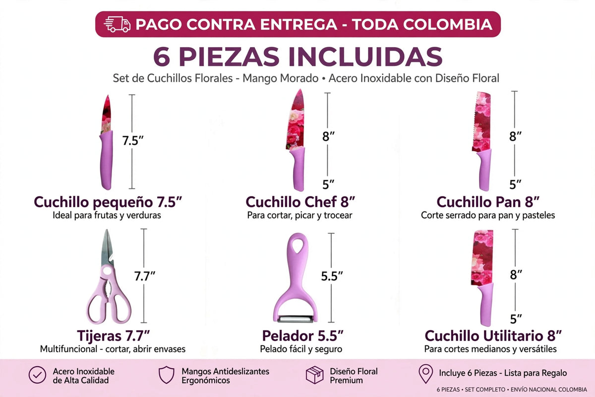 Juego de Cuchillos Antiadherentes
