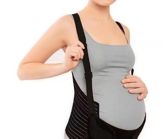 Faja Materna Con Tirantes - Soporte Total 3 Bandas - Color Negro
