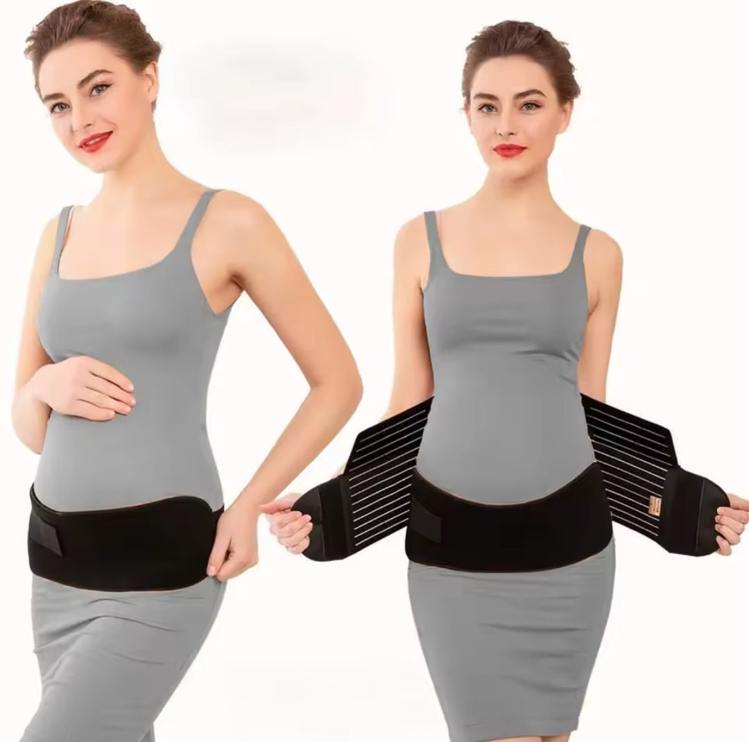 Faja Materna Con Tirantes - Soporte Total 3 Bandas - Color Negro