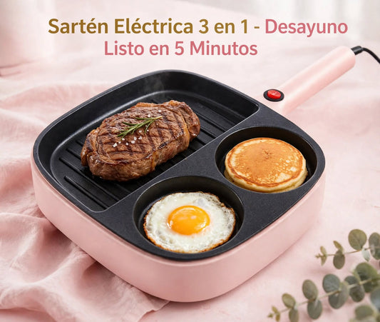 Sartén Antiadherente 3 en 1 eléctrica